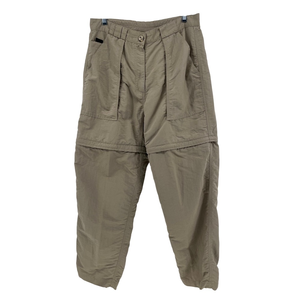 The North Face Convertible Zip Off Cargo Pants Khaki Outdoor Hiking Sz M Women's